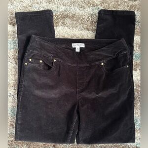 Kim Rogers black corduroy pull on pants size 6P